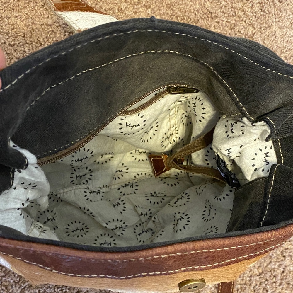 Myra Bag Brown and Yellow Tribal Crossbody - Picture 3 of 5